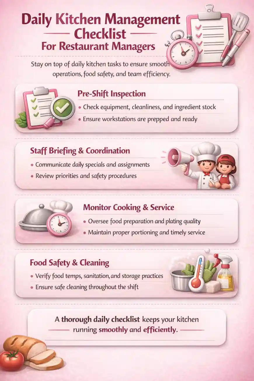 Daily Kitchen Management Checklist For Restaurant Managers Daily Kitchen Management Checklist For Restaurant Managers